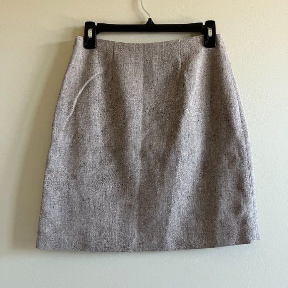 Theory Speckled Wool Easy Waist Skirt A Line Tan Womens Size 0 Work Lined - Picture 4 of 9